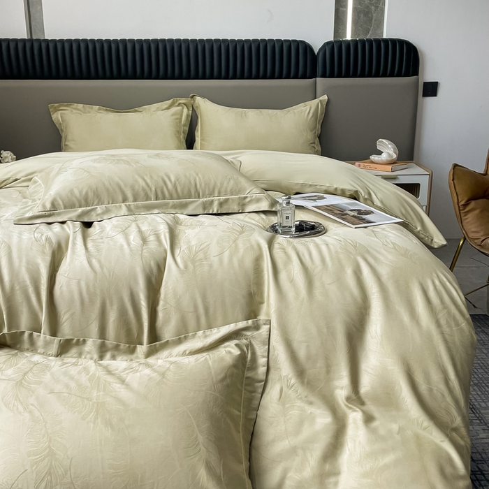 91家纺网 家纺一手货源 找家纺 艾迪尚家纺 2025新款天丝棉提花四件套 羽翼 露丝卡