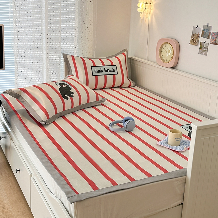 91家纺网 家纺一手货源 找家纺 昔可家纺 2024新款A类900D大版冰丝席 晚安猫