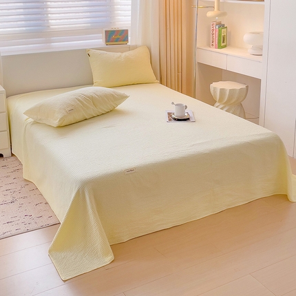 91家纺网 家纺一手货源 找家纺 （总）静家居-简约原创家纺 2024新款A类简约纯棉华夫格单品系列-单床单