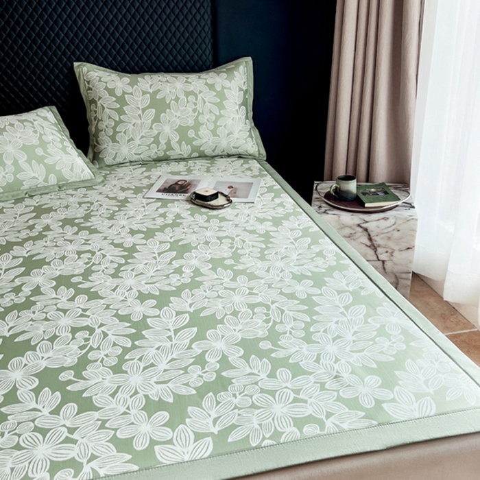 91家纺网 家纺一手货源 找家纺 慕尚家纺 2025新款1200D提花凉感席 提花席 五瓣花