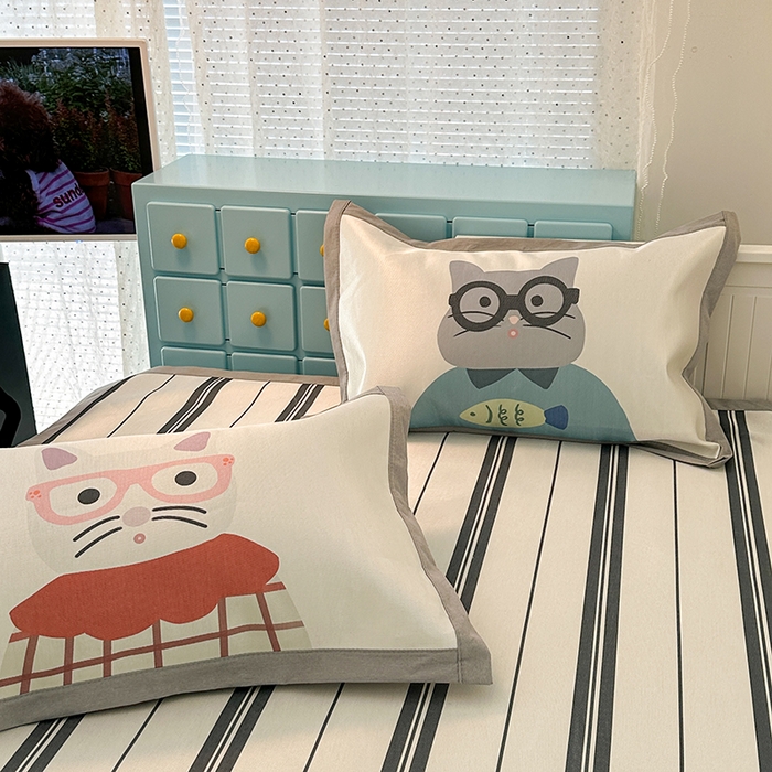 91家纺网 家纺一手货源 找家纺 昔可家纺 2024新款A类900D大版冰丝席 猫一家