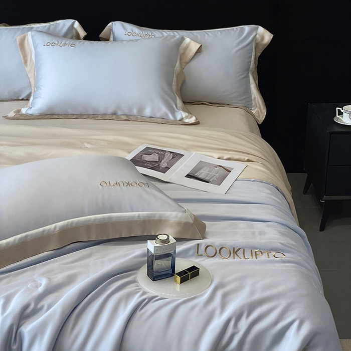 91家纺网 家纺一手货源 找家纺 优悦生活馆 2024新款工艺款冰丝刺绣夏被-蔚涞 蔚涞-蓝