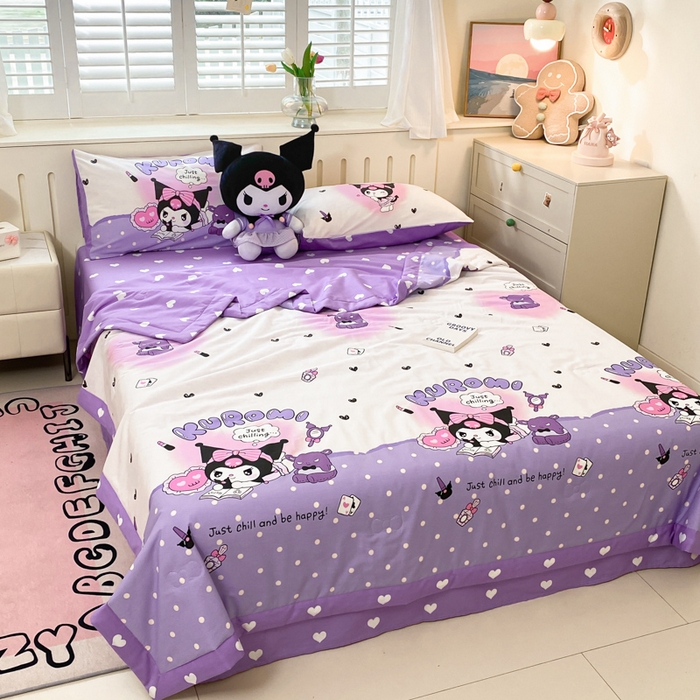 91家纺网 家纺一手货源 找家纺 博雅 2024新款全棉三丽鸥夏被（要买家秀联系客服） 梦想库洛米