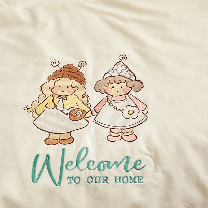 91家纺网 家纺一手货源 找家纺 怡家居 2024新款全棉印加绣夏被 夏被-粉色女孩