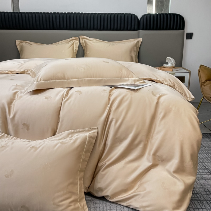 91家纺网 家纺一手货源 找家纺 艾迪尚家纺 2025新款天丝棉提花四件套 羽记 布莱克