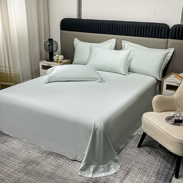 91家纺网 家纺一手货源 找家纺 艾迪尚家纺 2025新款天丝棉提花单床单 羽记 莱茵石