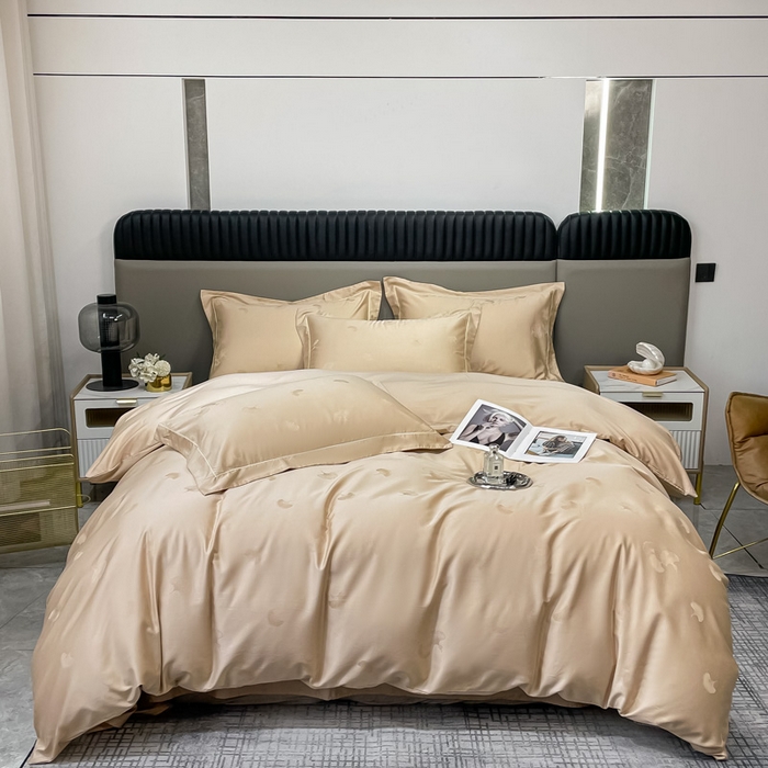 91家纺网 家纺一手货源 找家纺 艾迪尚家纺 2025新款天丝棉提花四件套 羽记 布莱克