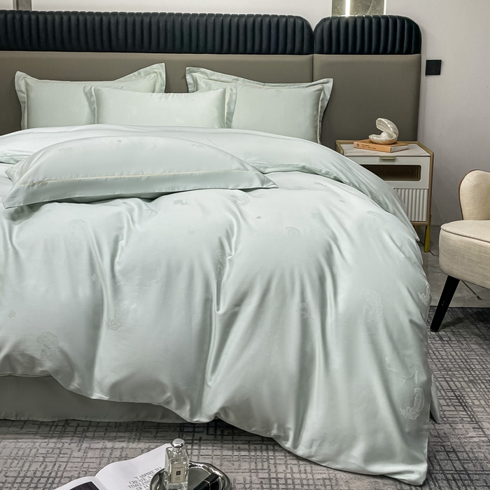 91家纺网 家纺一手货源 找家纺 2025新款天丝天丝棉提花单被套 羽记 莱茵石