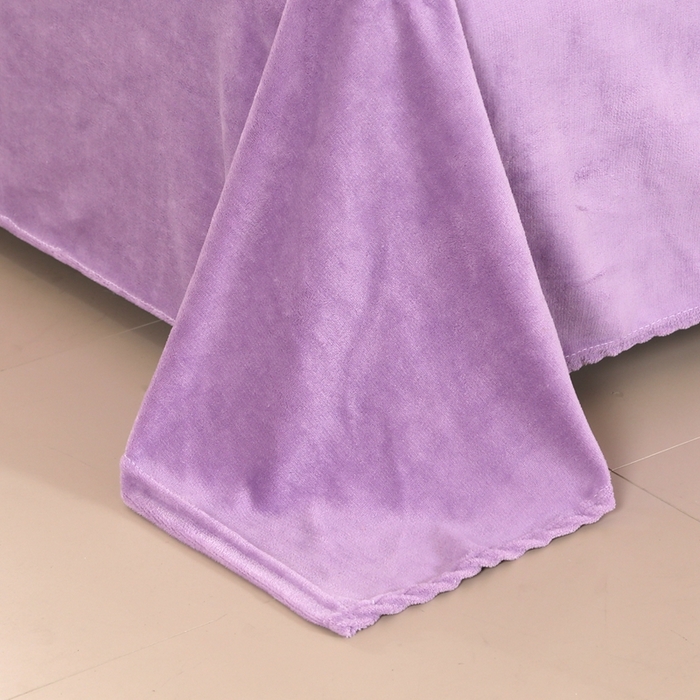 91家纺网 家纺一手货源 找家纺 芸锦豪2024新款花团雕花兔毛绒兔兔绒四件套 紫色