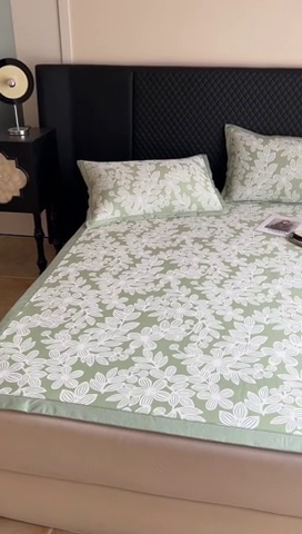 91家纺网 家纺一手货源 找家纺 慕尚家纺 2025新款1200D提花凉感席 提花席 五瓣花