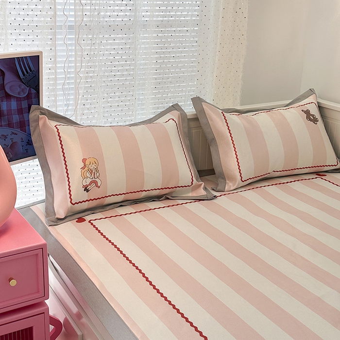 91家纺网 家纺一手货源 找家纺 昔可家纺 2024新款A类900D大版冰丝席 芭蕾女孩