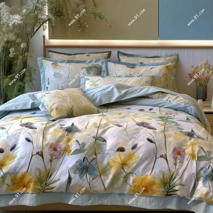 91家纺网 家纺一手货源 找家纺 五三家纺设计 AI画稿 油画风2