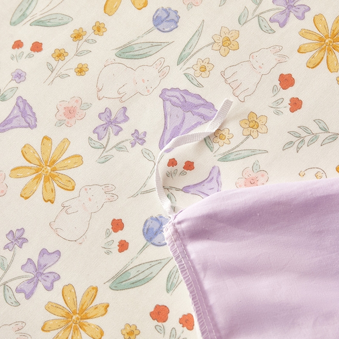 91家纺网 家纺一手货源 找家纺 怡家居 2024新款全棉印花加绣花四件套 萌小兔