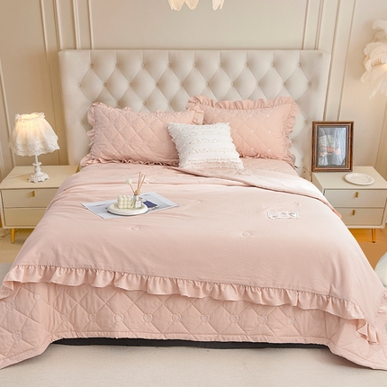 91家纺网 家纺一手货源 找家纺 （总）亿莱鑫 2025新款 韩版泡泡纱夏凉被 空调被 被子夏被四件套