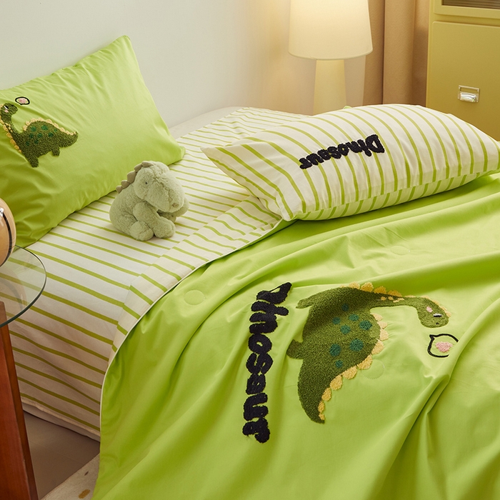 91家纺网 家纺一手货源 找家纺 怡家居 2024新款全棉印加绣夏被 夏被-小恐龙