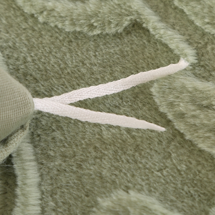 91家纺网 家纺一手货源 找家纺 芸锦豪2024新款花团雕花兔毛绒兔兔绒四件套 绿色