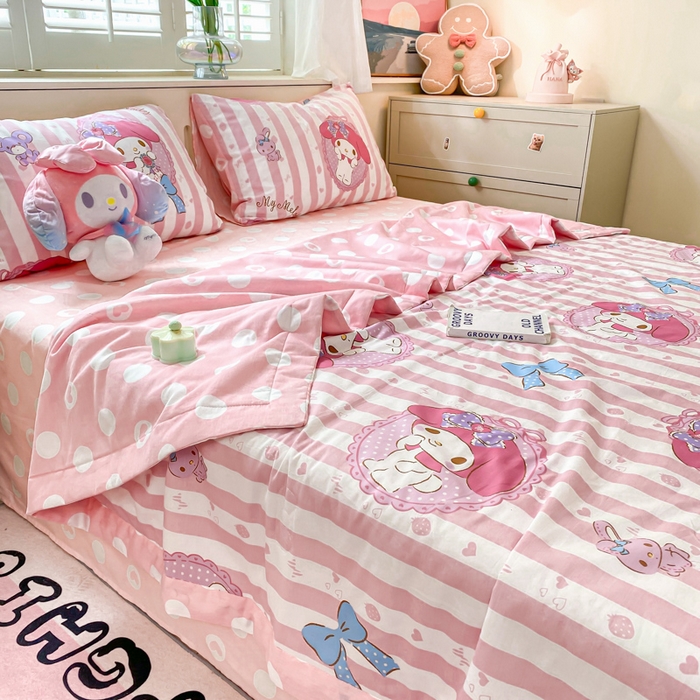 91家纺网 家纺一手货源 找家纺 博雅 2024新款全棉三丽鸥夏被（要买家秀联系客服） 甜甜美乐蒂