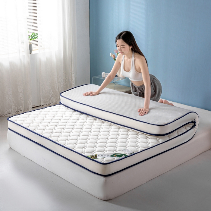 91家纺网 家纺一手货源 找家纺 缔莱被业 2024新款高端简约乳胶抗压记忆棉床垫软垫家用卧室床垫--白边 菱形白