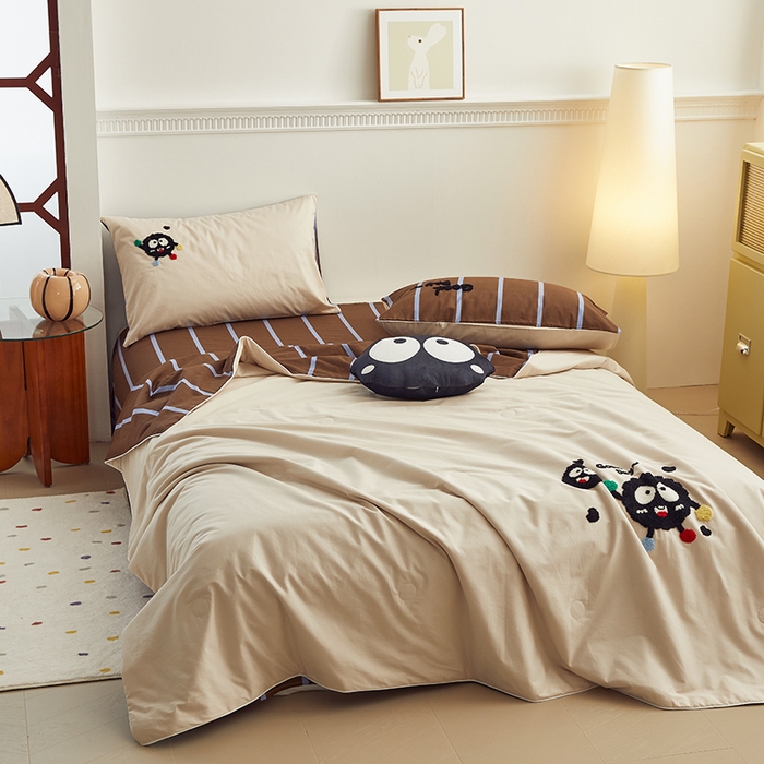 91家纺网 家纺一手货源 找家纺 怡家居 2024新款全棉印加绣夏被 夏被-小煤球