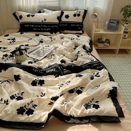 91家纺网 家纺一手货源 找家纺 （总）花伞家居 赫本花边水洗棉夏被四件套（ 买家秀加V）