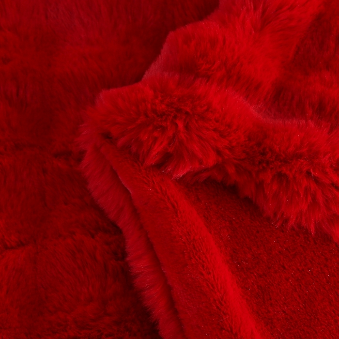 91家纺网 家纺一手货源 找家纺 芸锦豪2024新款纯色托斯卡纳兔毛大泡泡绒毛毯 红色