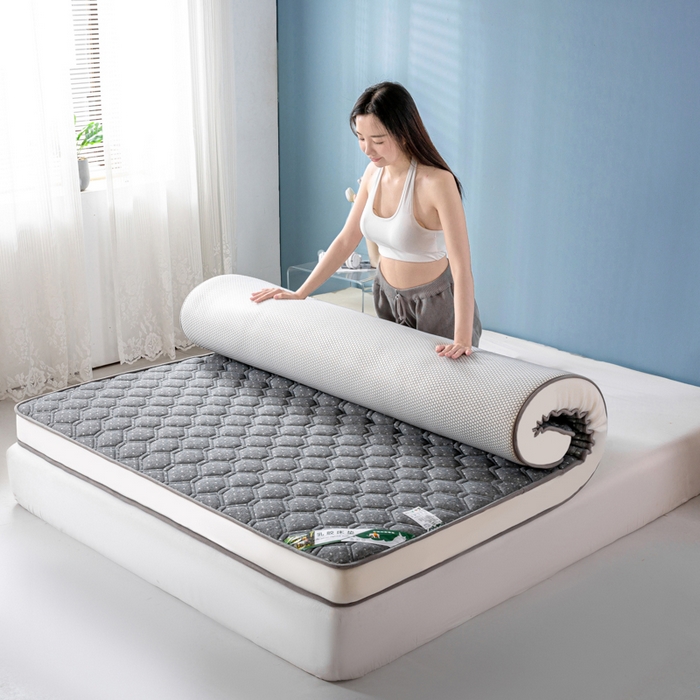 91家纺网 家纺一手货源 找家纺 缔莱被业 2024新款高端简约乳胶抗压记忆棉床垫软垫家用卧室床垫--白边 菱形灰