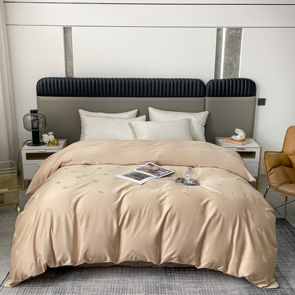 91家纺网 家纺一手货源 找家纺 艾迪尚家纺 2025年新款天丝棉提花单床笠 羽记 布莱克