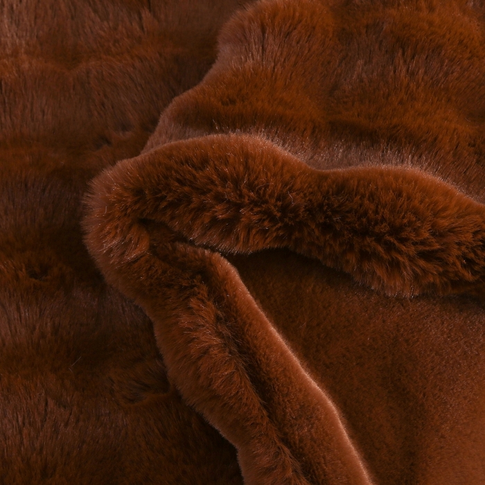 91家纺网 家纺一手货源 找家纺 芸锦豪2024新款纯色托斯卡纳兔毛大泡泡绒毛毯 深咖啡