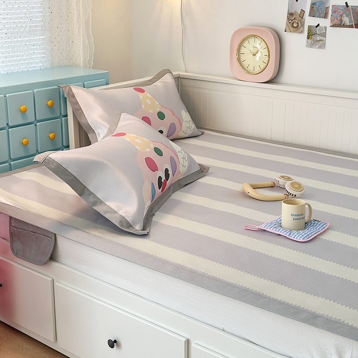 91家纺网 家纺一手货源 找家纺 昔可家纺 2024新款A类900D大版冰丝席 开心曲奇