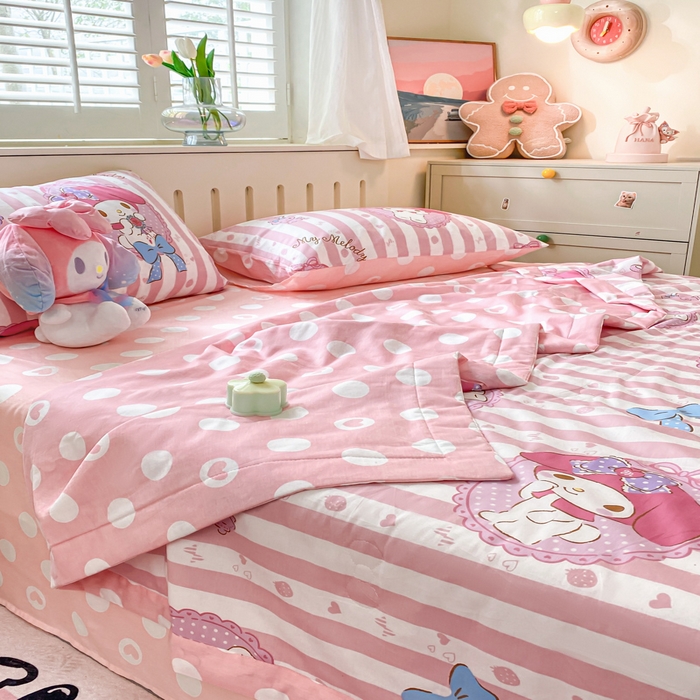 91家纺网 家纺一手货源 找家纺 博雅 2024新款全棉三丽鸥夏被（要买家秀联系客服） 甜甜美乐蒂