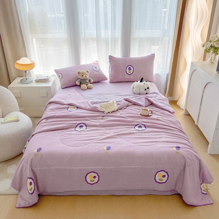 宏源家纺 2024新款超柔水洗云朵棉夏被 花季