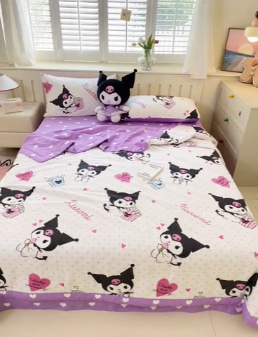 91家纺网 家纺一手货源 找家纺 博雅 2024新款全棉三丽鸥夏被（要买家秀联系客服） 甜筒库洛米