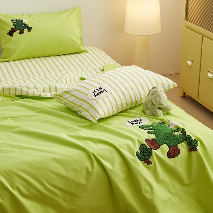 91家纺网 家纺一手货源 找家纺 怡家居 2024新款全棉印加绣夏被 夏被-小鳄鱼