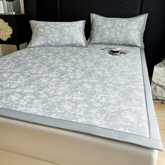 91家纺网 家纺一手货源 找家纺 慕尚家纺 2025新款1200D提花凉感席 提花席 玫瑰之恋