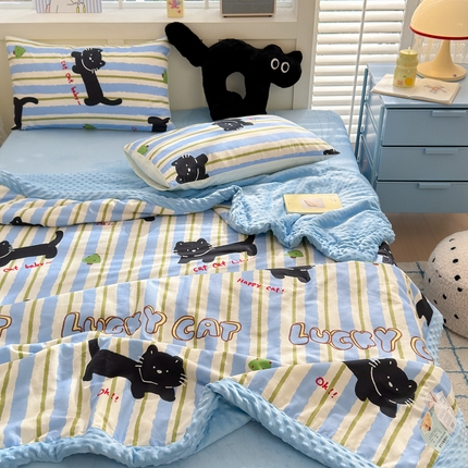 91家纺网 家纺一手货源 找家纺 （总）花伞家居 2024新款全棉豆豆绒夏被大豆夏被春秋被（提供买家秀加V）