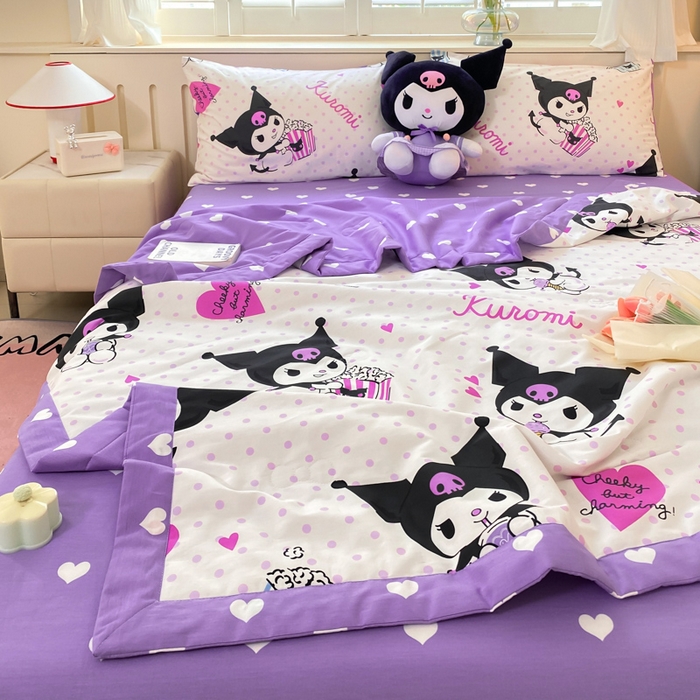 91家纺网 家纺一手货源 找家纺 博雅 2024新款全棉三丽鸥夏被（要买家秀联系客服） 甜筒库洛米