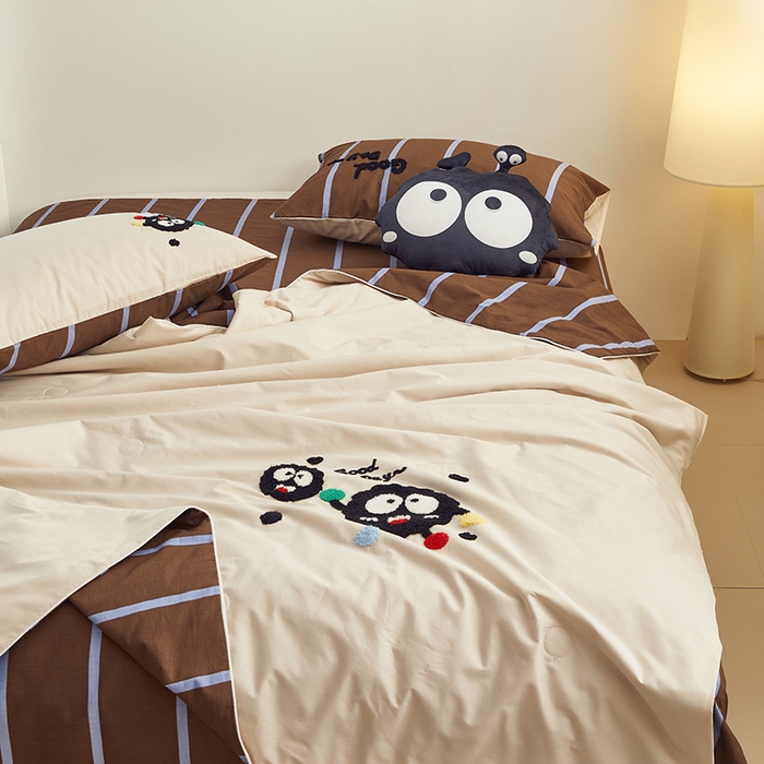 91家纺网 家纺一手货源 找家纺 怡家居 2024新款全棉印加绣夏被 夏被-小煤球