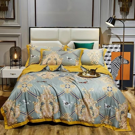 91家纺网 家纺一手货源 找家纺 （总）丽卡家纺 2024新款水洗真丝夏被四件套