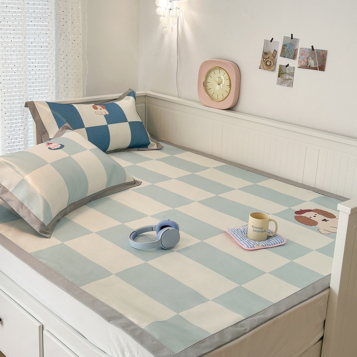 91家纺网 家纺一手货源 找家纺 昔可家纺 2024新款A类900D大版冰丝席 下午茶狗狗