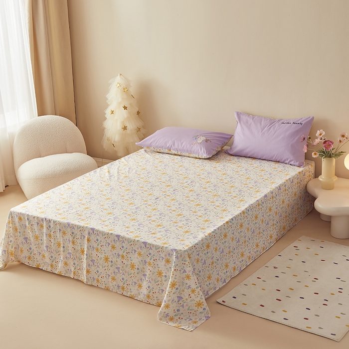 91家纺网 家纺一手货源 找家纺 怡家居 2024新款全棉印花加绣花四件套 萌小兔