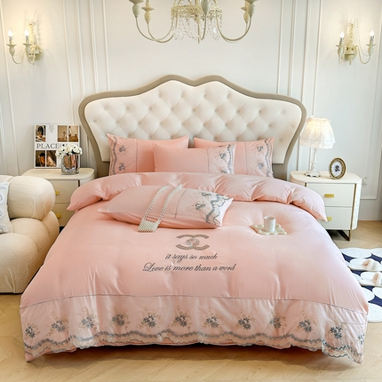 91家纺网 家纺一手货源 找家纺 （总）帝菲妮 2025新款法式轻奢大蕾丝公主风优肤棉水洗棉四件套-可可公主