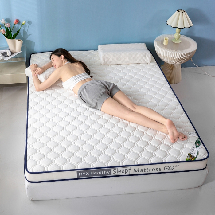 91家纺网 家纺一手货源 找家纺 缔莱被业 2024新款乳胶床垫软垫家用租房宿舍学生Q弹乳胶记忆棉垫--字母 菱形白（白）