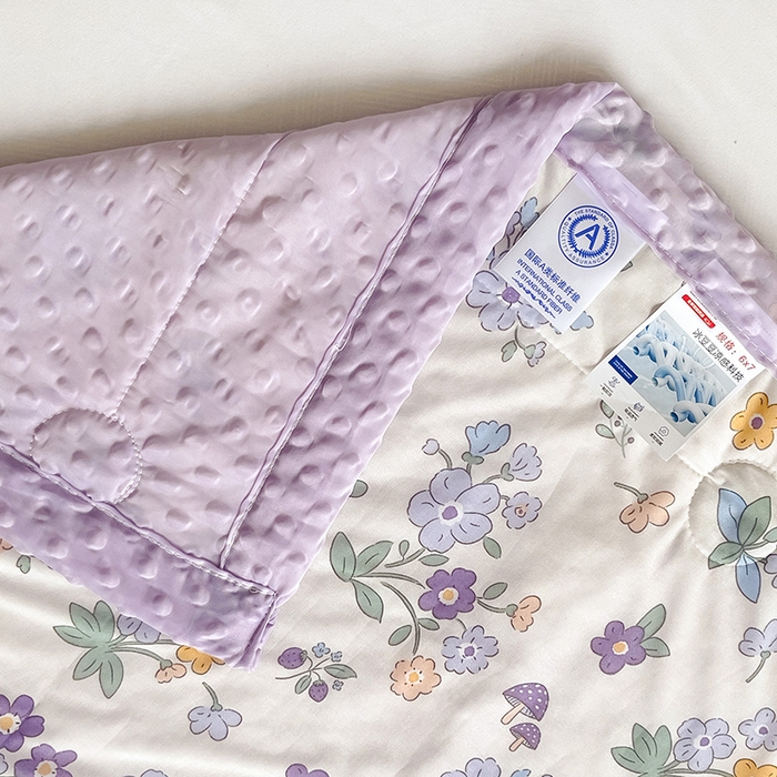 91家纺网 家纺一手货源 找家纺 梵克保罗 2024新款凉感丝豆豆被夏凉被空调被 紫花