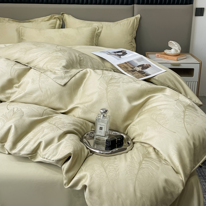 91家纺网 家纺一手货源 找家纺 艾迪尚家纺 2025新款天丝棉提花四件套 羽翼 露丝卡