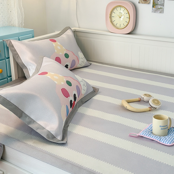 91家纺网 家纺一手货源 找家纺 昔可家纺 2024新款A类900D大版冰丝席 开心曲奇