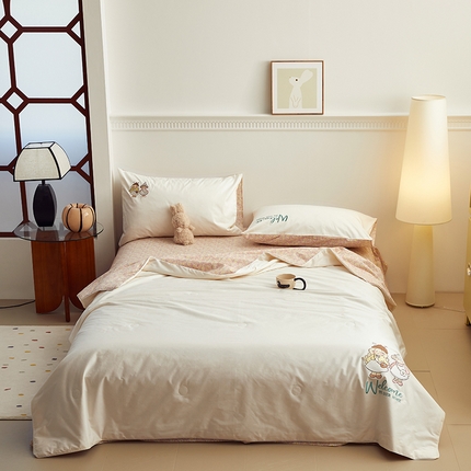 怡家居 2024新款全棉印加绣夏被 夏被-粉色女孩