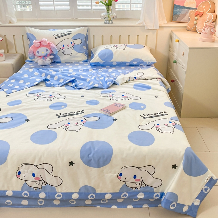 91家纺网 家纺一手货源 找家纺 博雅 2024新款全棉三丽鸥夏被（要买家秀联系客服） 波点玉桂狗