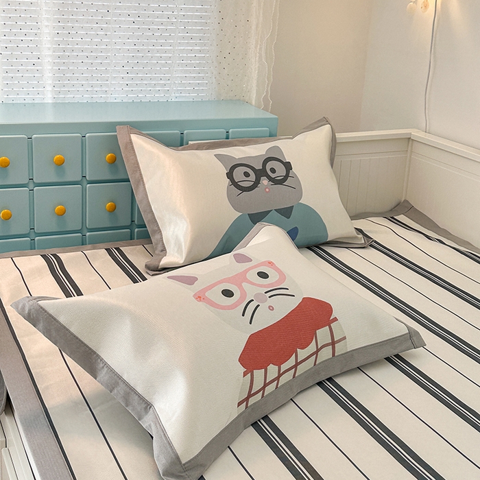 91家纺网 家纺一手货源 找家纺 昔可家纺 2024新款A类900D大版冰丝席 猫一家