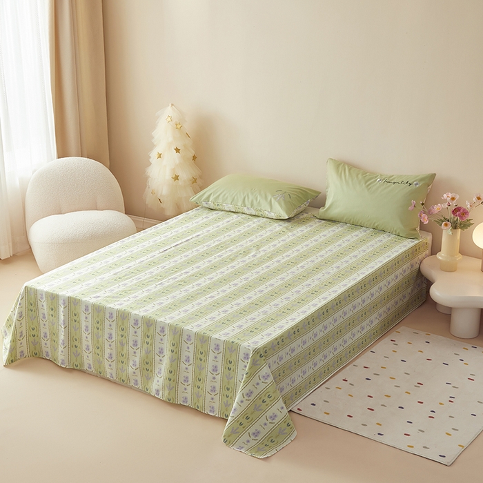 91家纺网 家纺一手货源 找家纺 怡家居 2024新款全棉印花加绣花四件套 果语