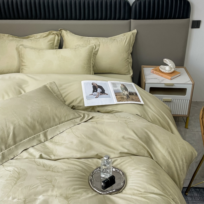 91家纺网 家纺一手货源 找家纺 艾迪尚家纺 2025新款天丝棉提花四件套 羽翼 露丝卡